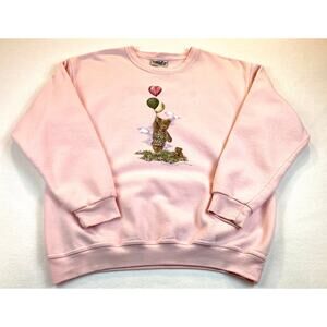 Northern Reflections VTG Sweatshirt Pink Bear Balloon As Is